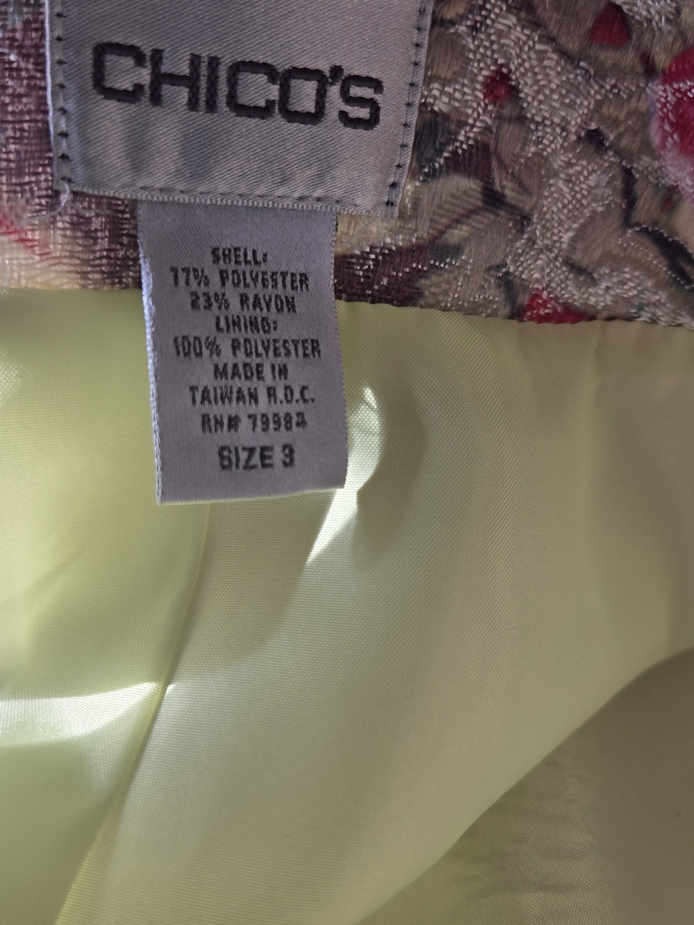 Chico's 3 Floral Watercolor Maximalist Cottagecore Artsy Brocade Jacket XL - Picture 2 of 8